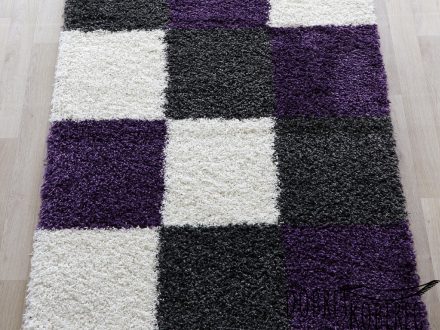 MERINOS Kusový fialový koberec Shaggy Plus 910/Grey/Lilac